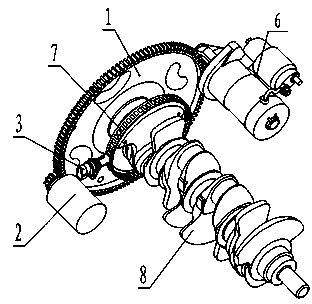 Crankshaft position limiting system after flameout of automobile engine