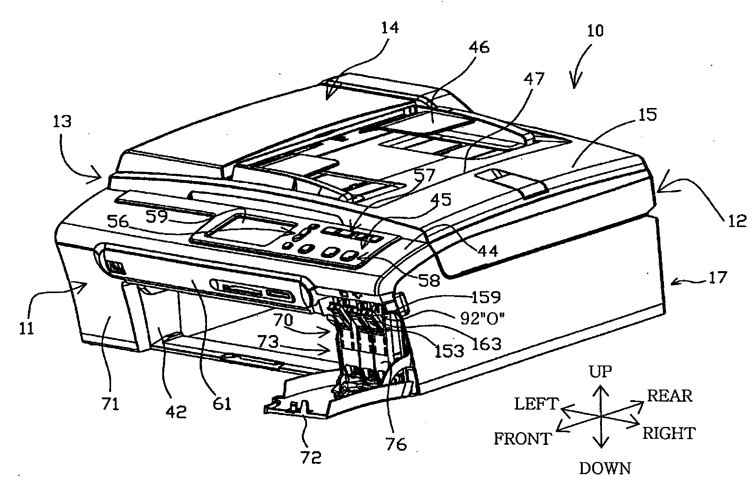 Ink cartridge holding device