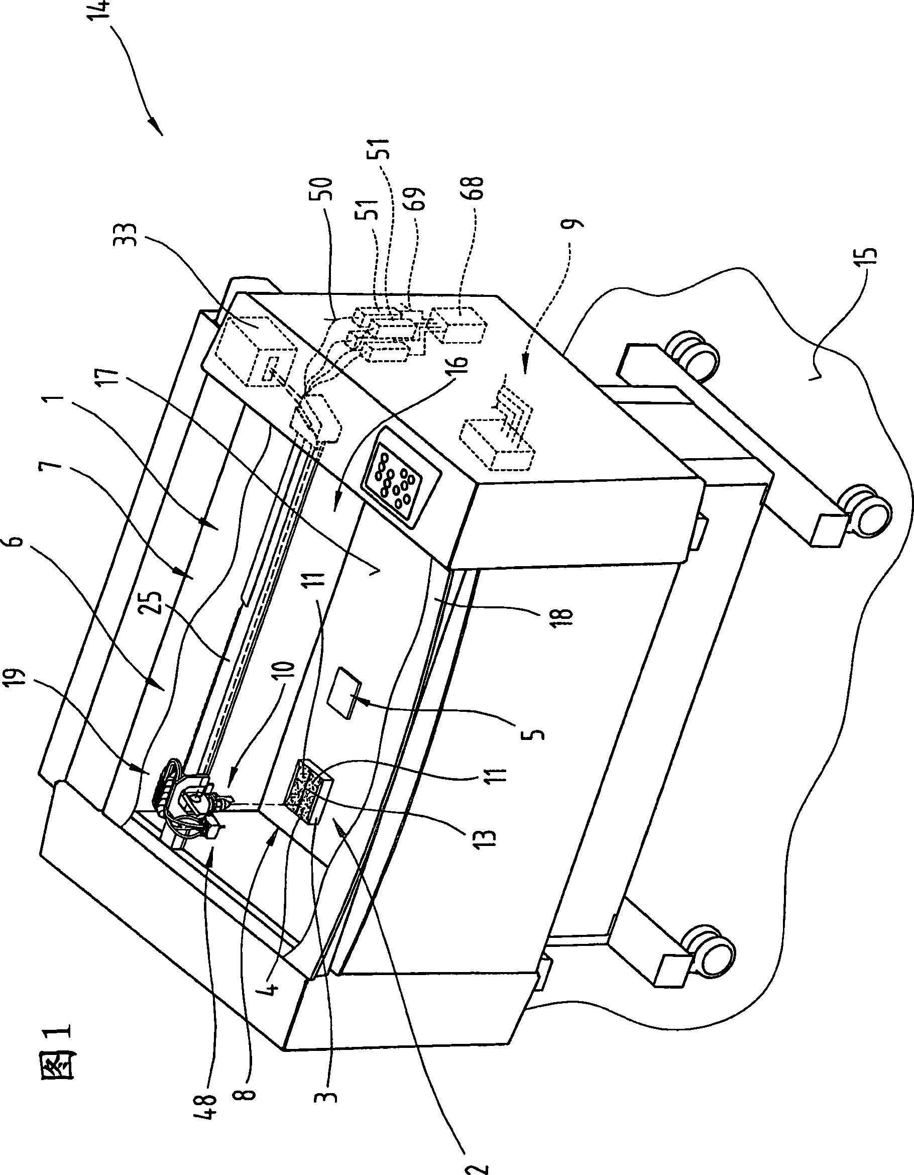 Method and device for machining composite parts formed from a carrier device and a stamping pad