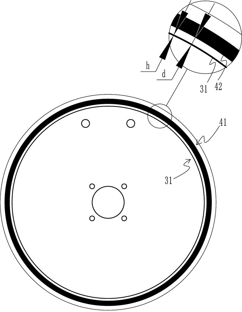 Buffer sealing structure of one-time molding inflatable fabric