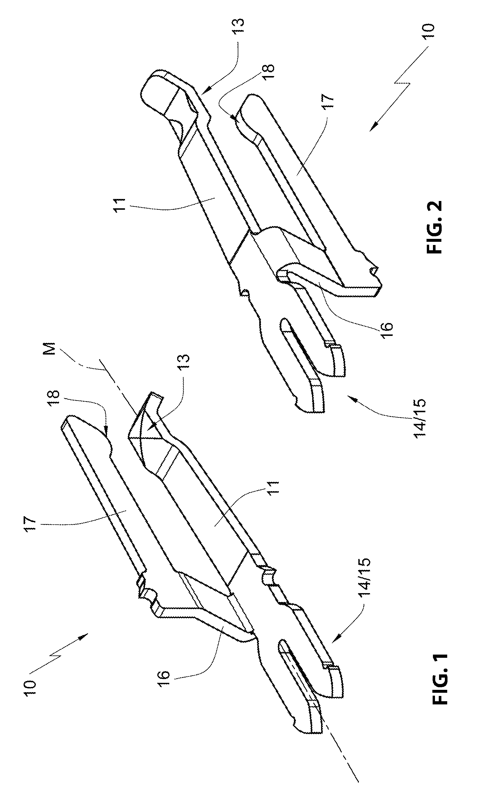 Insertion contact for arrangement at a contact support