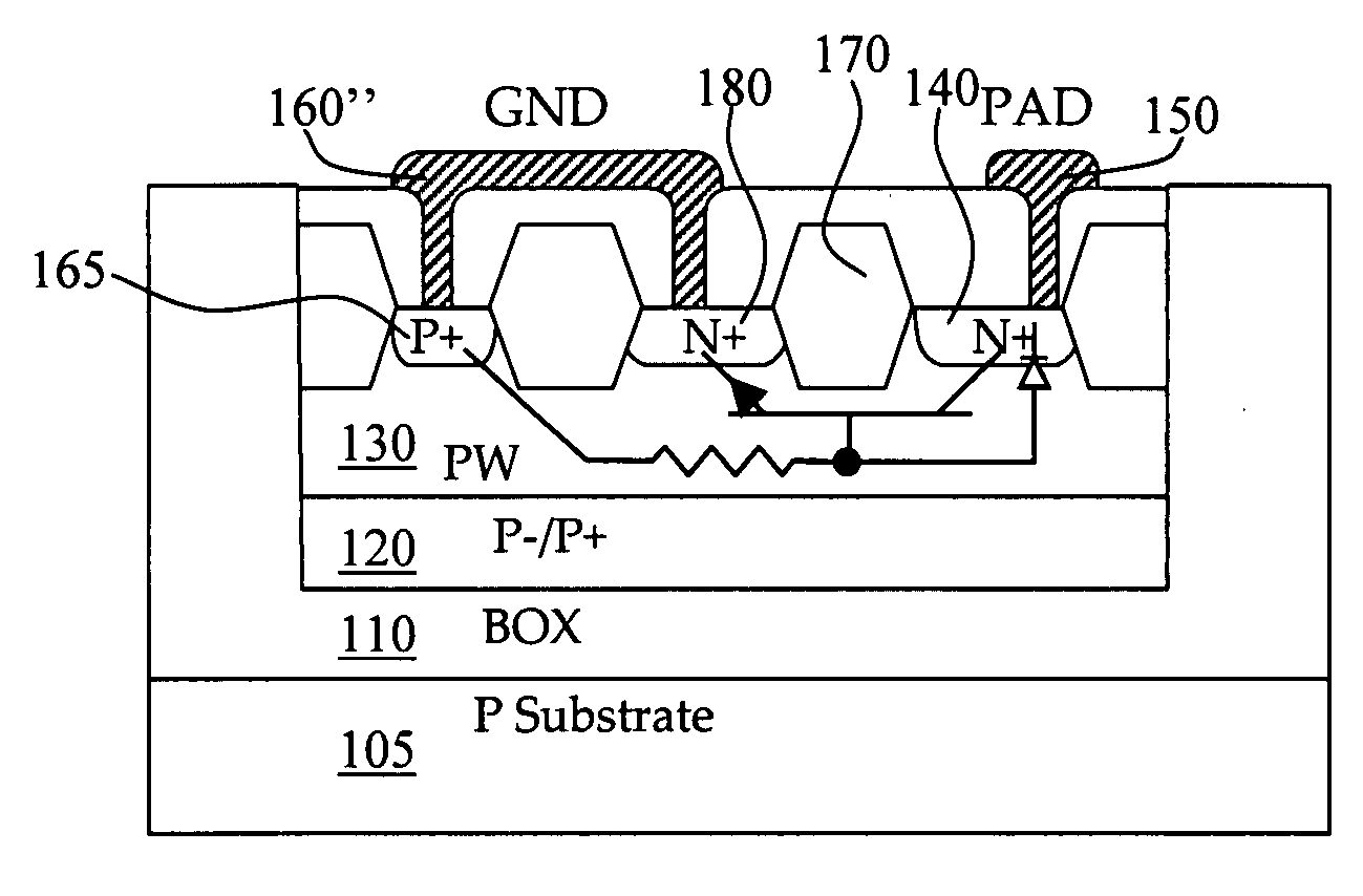 Transient voltage suppressor manufactured in silicon on oxide (SOI) layer