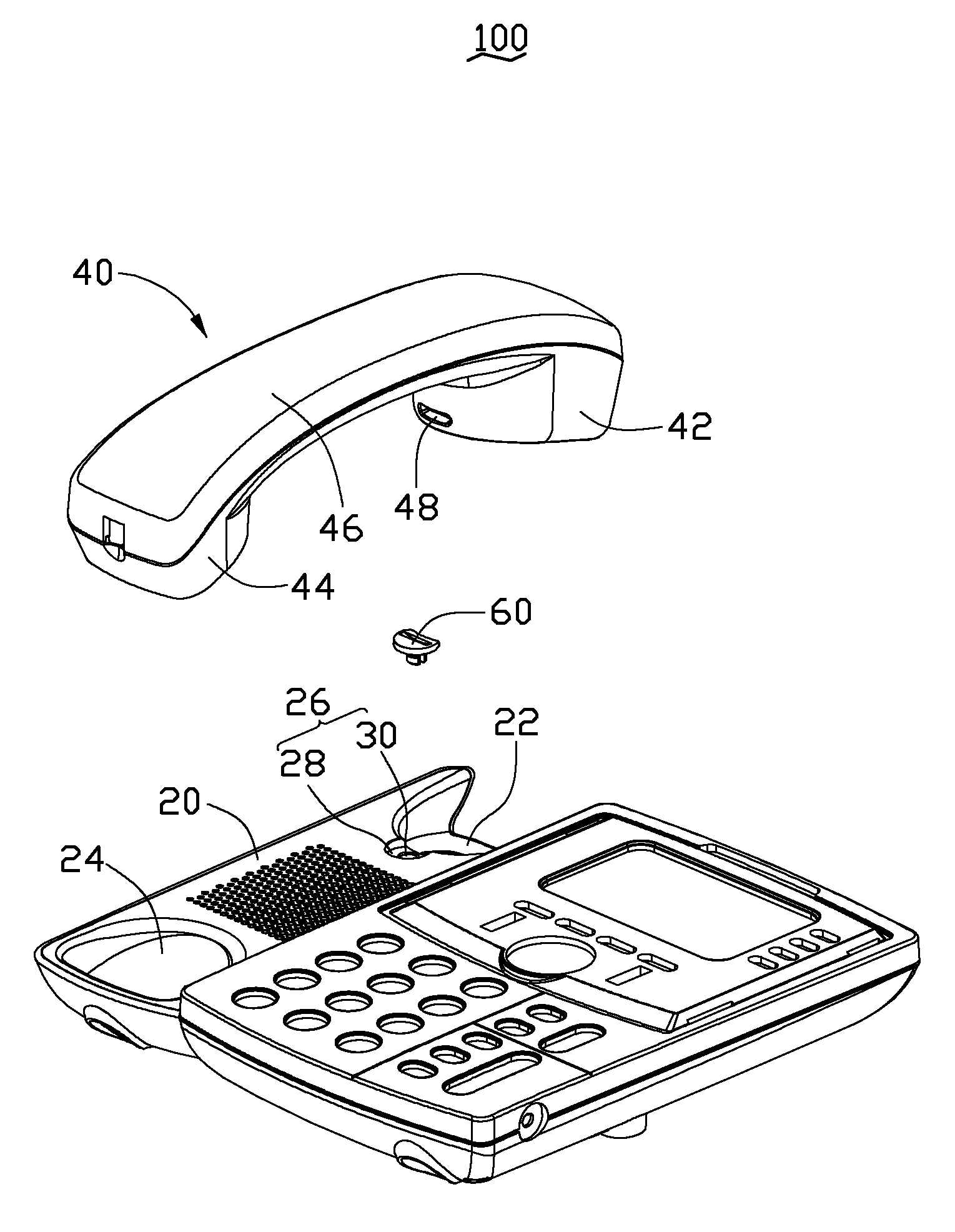 Telephone having rotatable hook to support handset