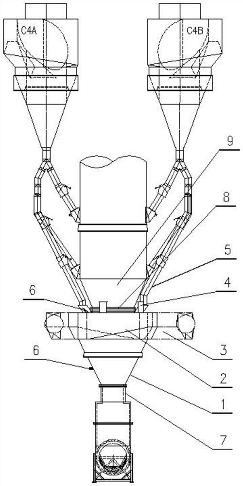 Built-in vortex combustion device and combustion system for disposing RDF through cement decomposing furnace