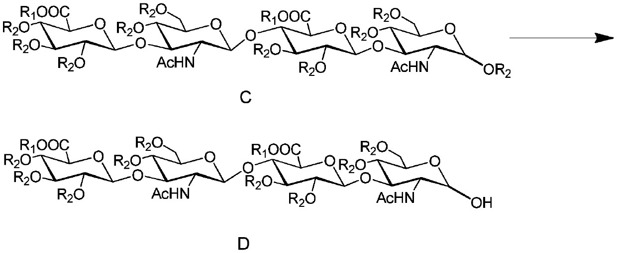 Synthetic method and intermediate compound of chondroitin sulfate tetrasaccharide