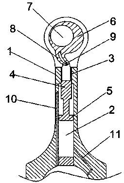 Variable length connecting rod with hydraulic mechanism