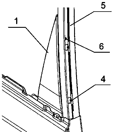 Automobile rear door triangular block assembly
