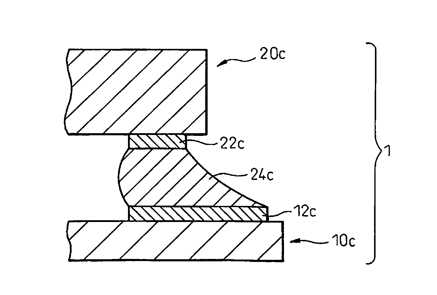 PCB with soldering pad projections forming fillet solder joints and method of production thereof