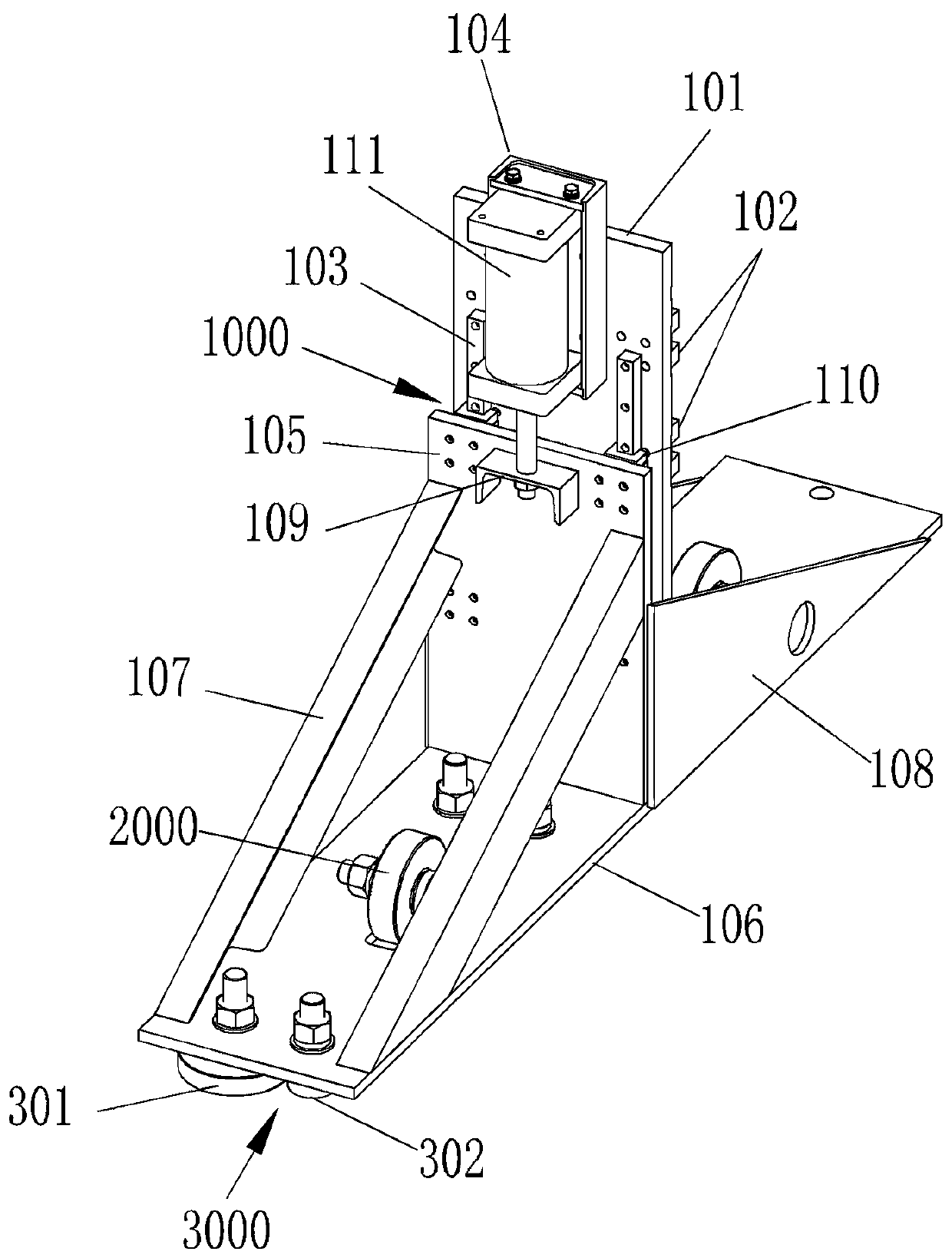 Angle steel welding and positioning device and welding equipment using positioning device