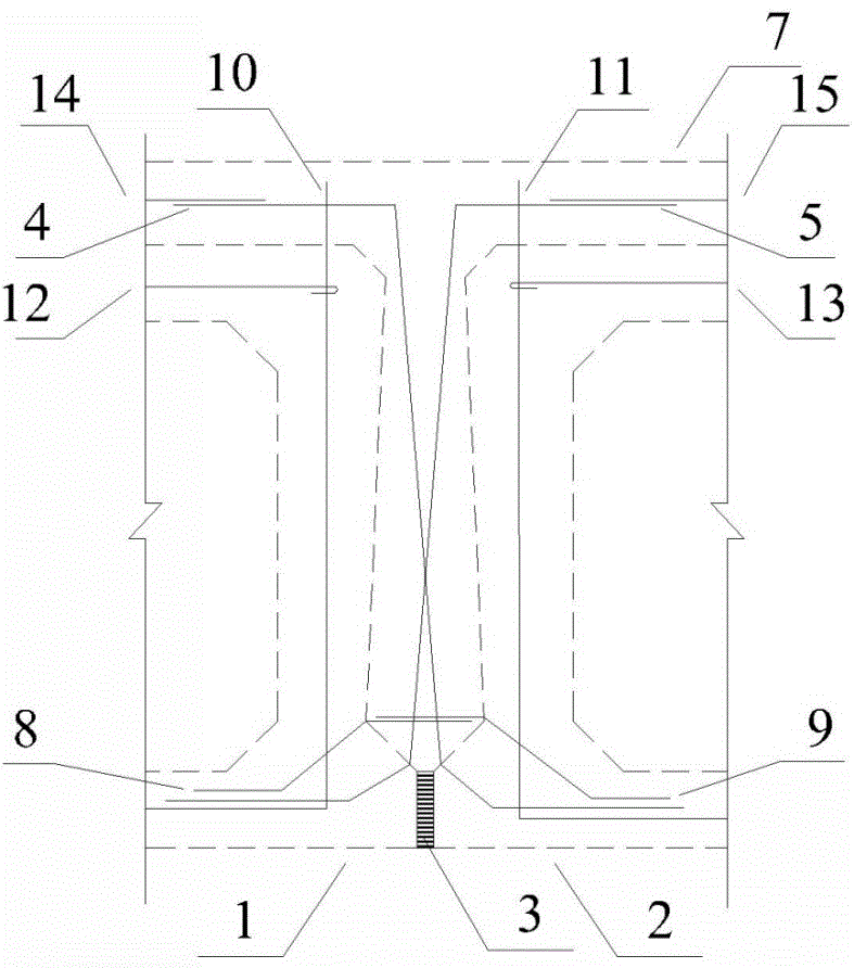 Hinge joint connecting structure of hollow slab bridge