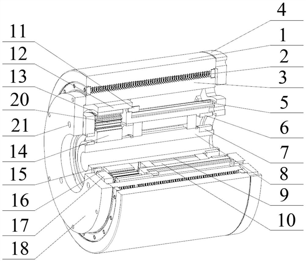 High-power-to-weight-ratio integrated large-load-bearing all-electric rotation actuating device