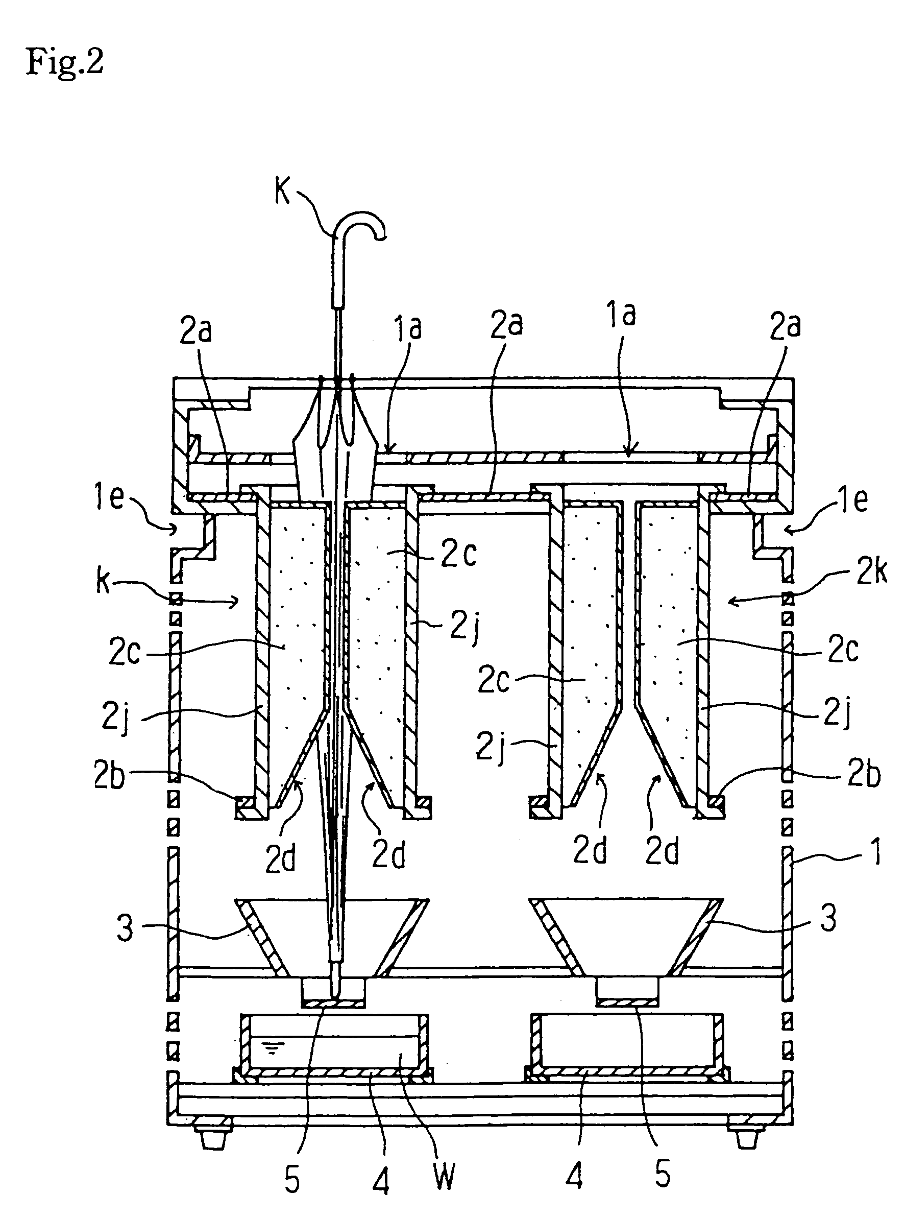Device for removing water drops from an umbrella and foundation promotion system of the device