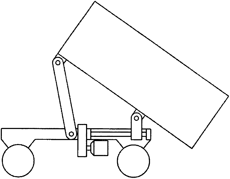 Electric lifting mechanism for self discharging truck with self locking function