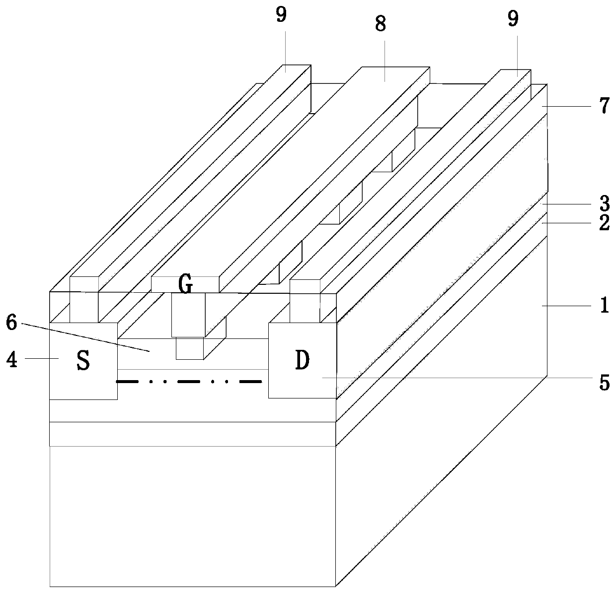 HEMT device based on Fin-like side wall modulation of transconductance compensation method and preparation method of HEMT device