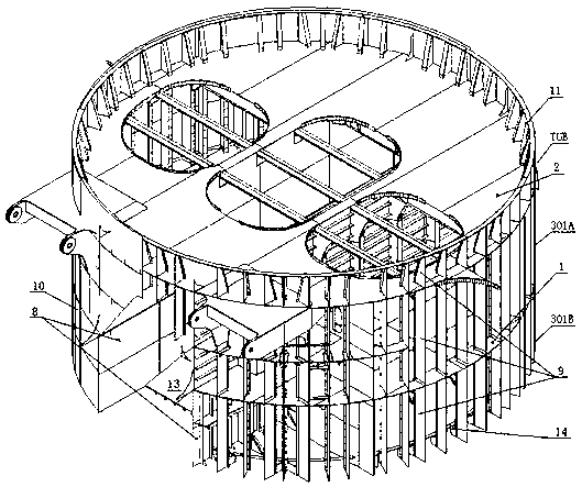 Assembly method of chassis of heavy oceaneering crane of deepwater pipe-lay crane vessel