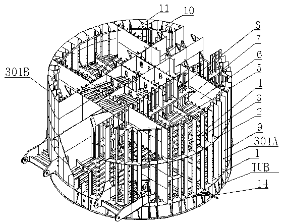 Assembly method of chassis of heavy oceaneering crane of deepwater pipe-lay crane vessel