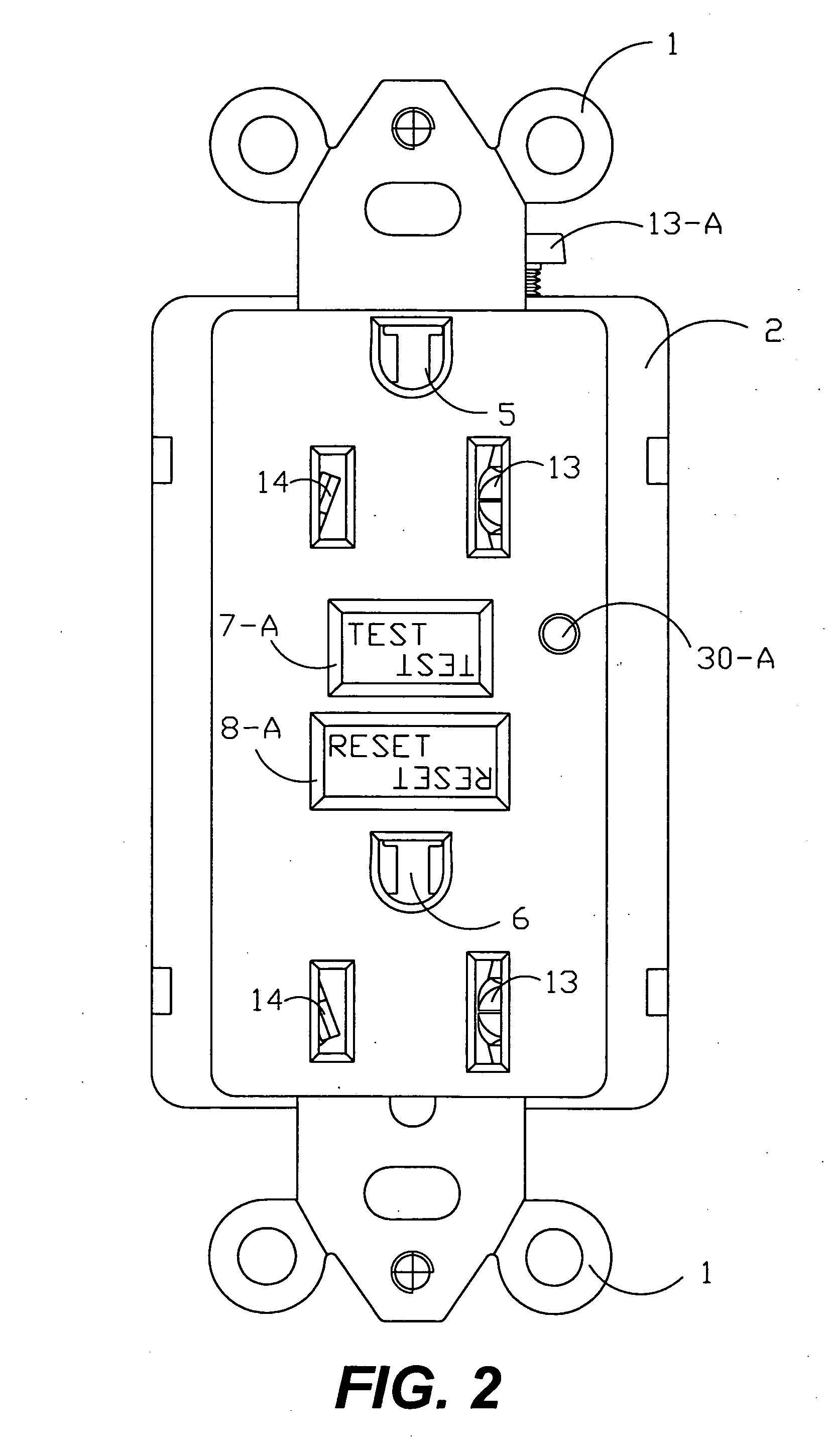 Receptacle circuit interrupting devices providing an end of life test controlled by test button
