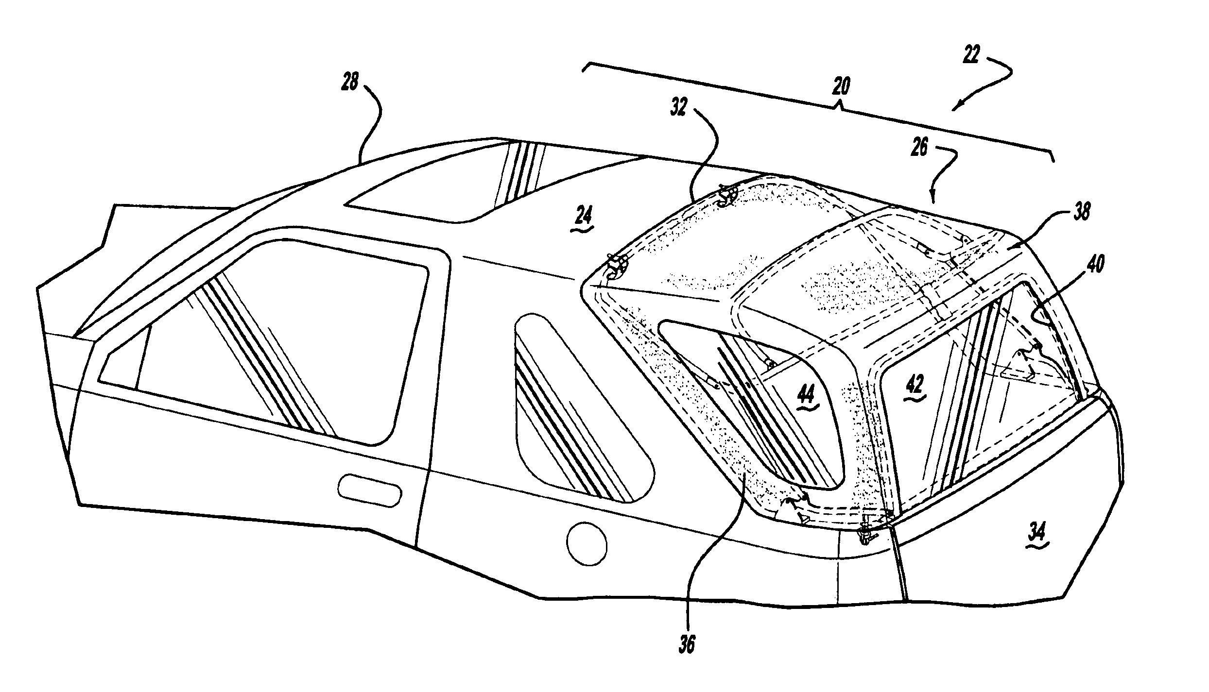 Automotive vehicle roof system having a detachable convertible roof