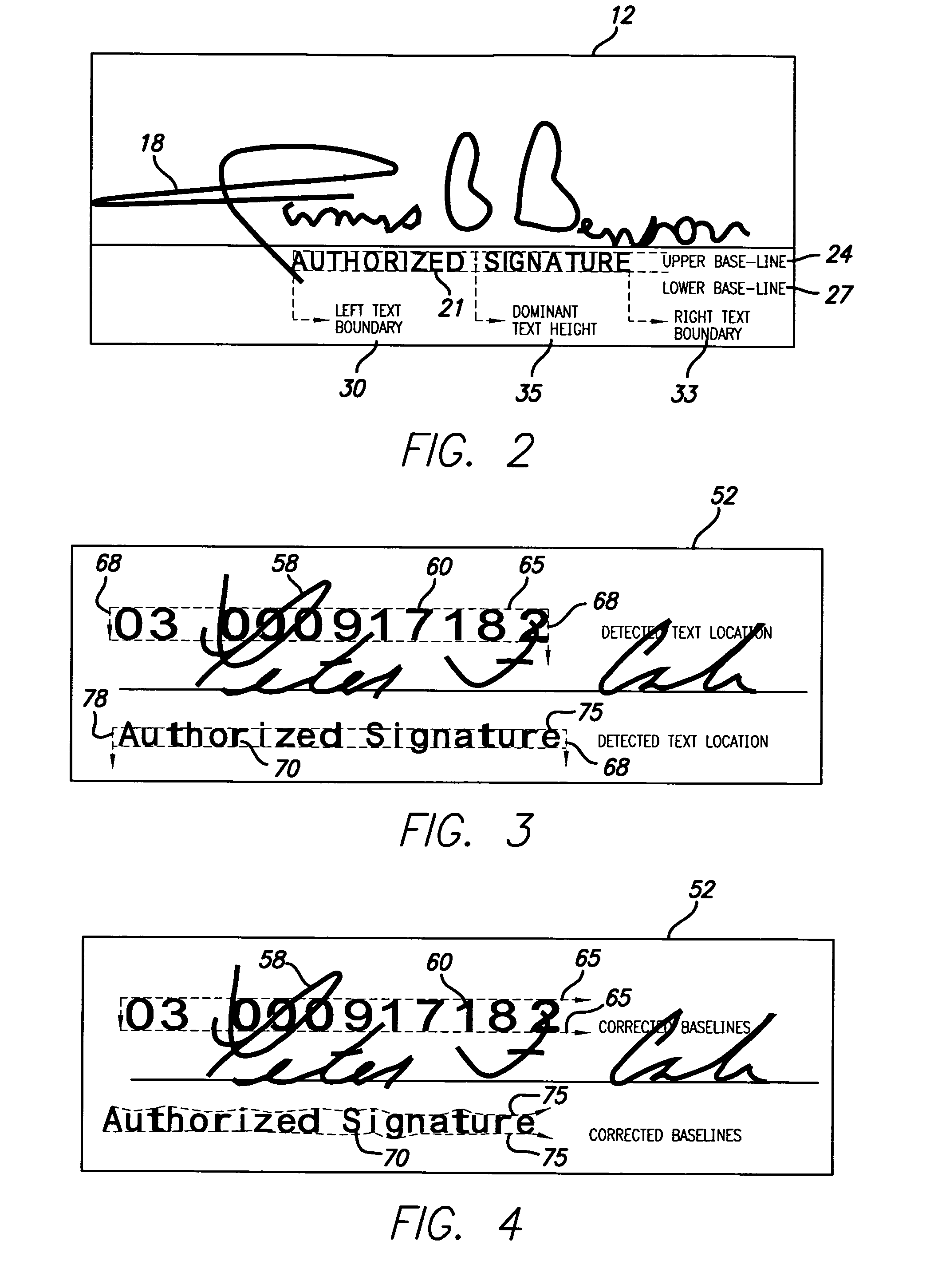 Method for automatic removal of text from a signature area