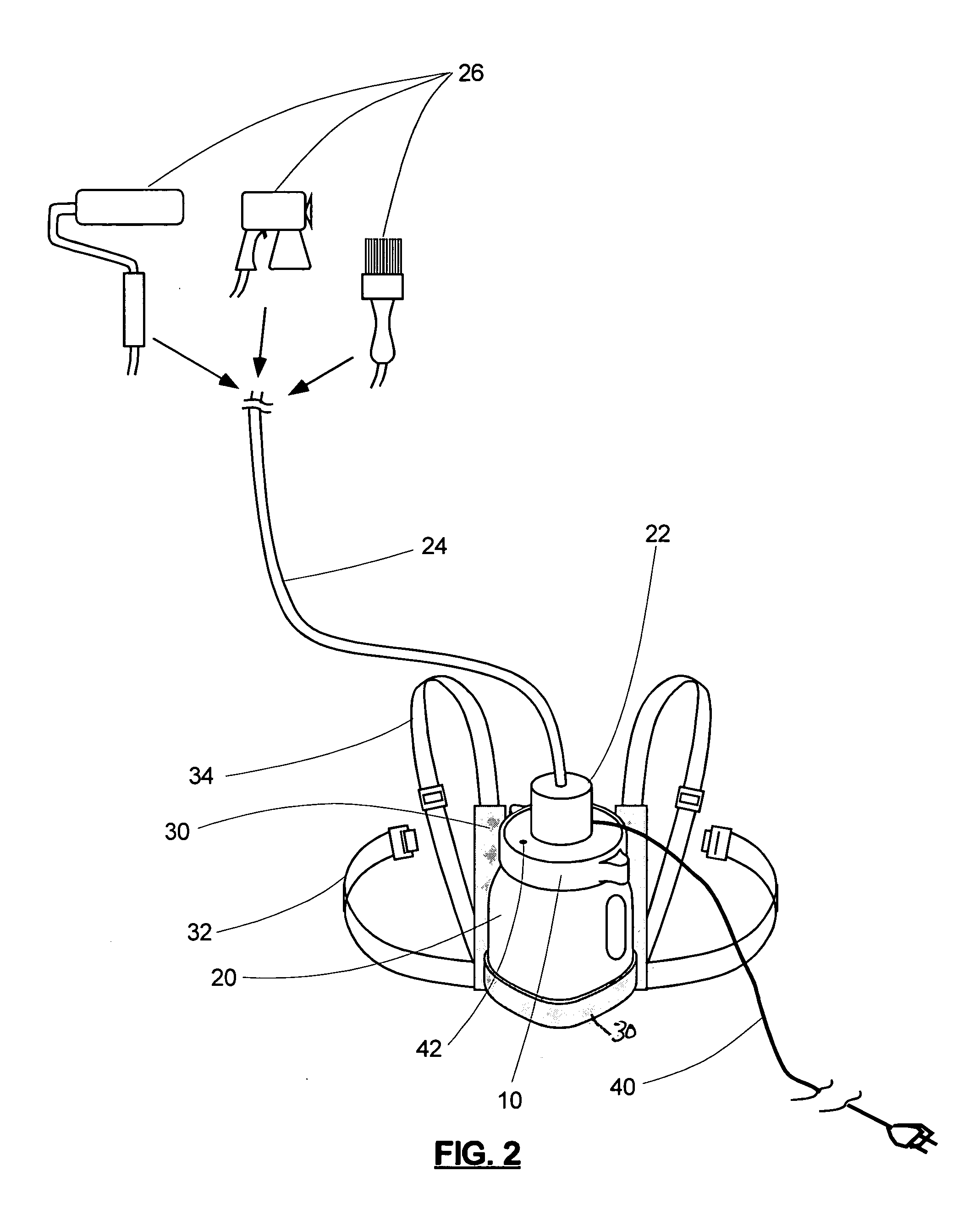 Fluid dispensing system using an interface device attached to the top of a container for viscous fluids, paints, and the like
