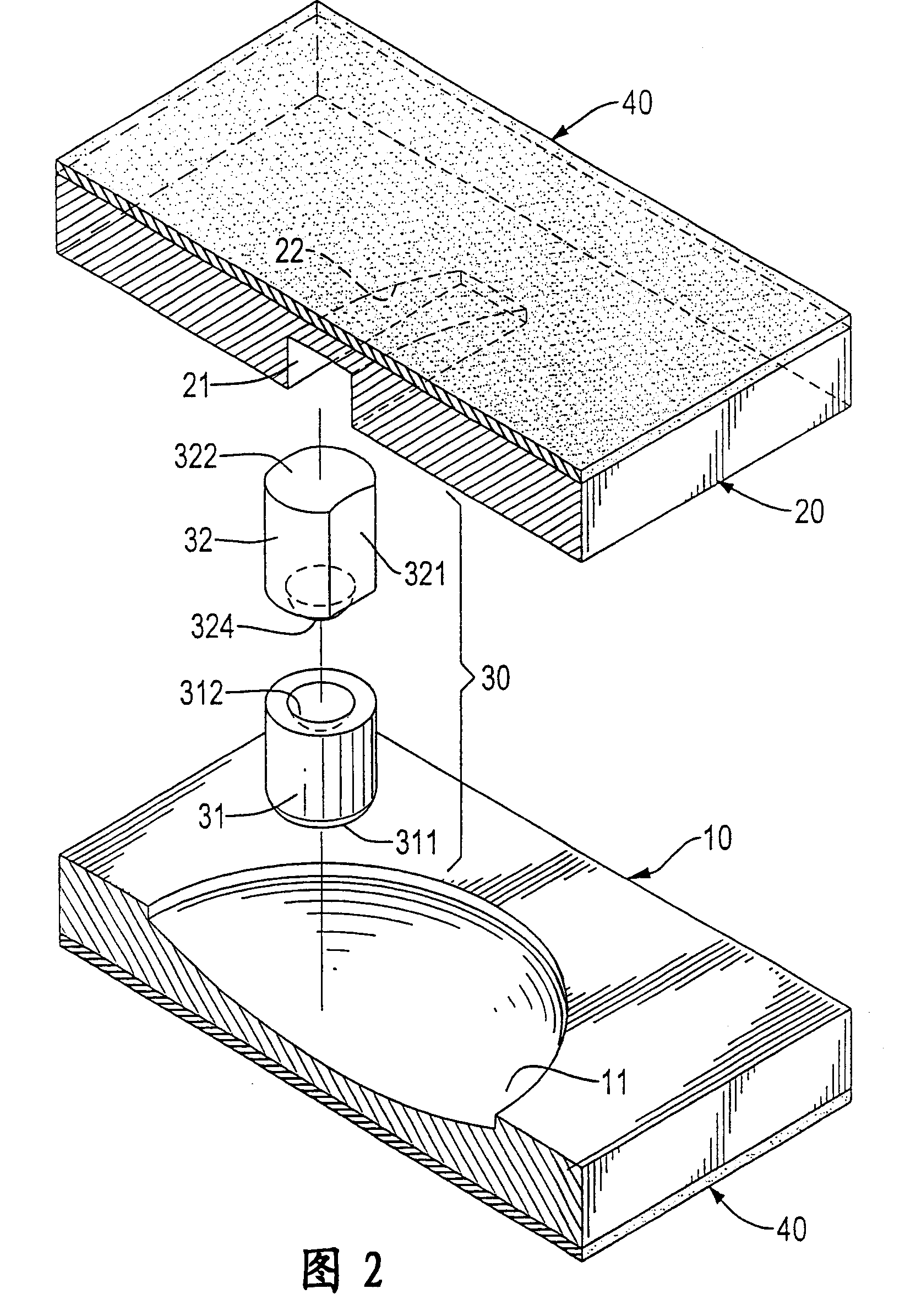 Shock isolator with multiaspect different frequencies