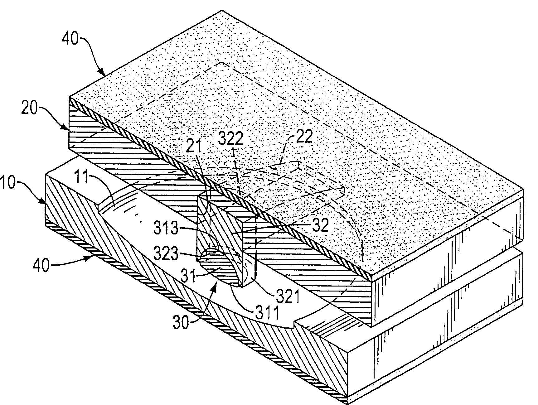 Shock isolator with multiaspect different frequencies