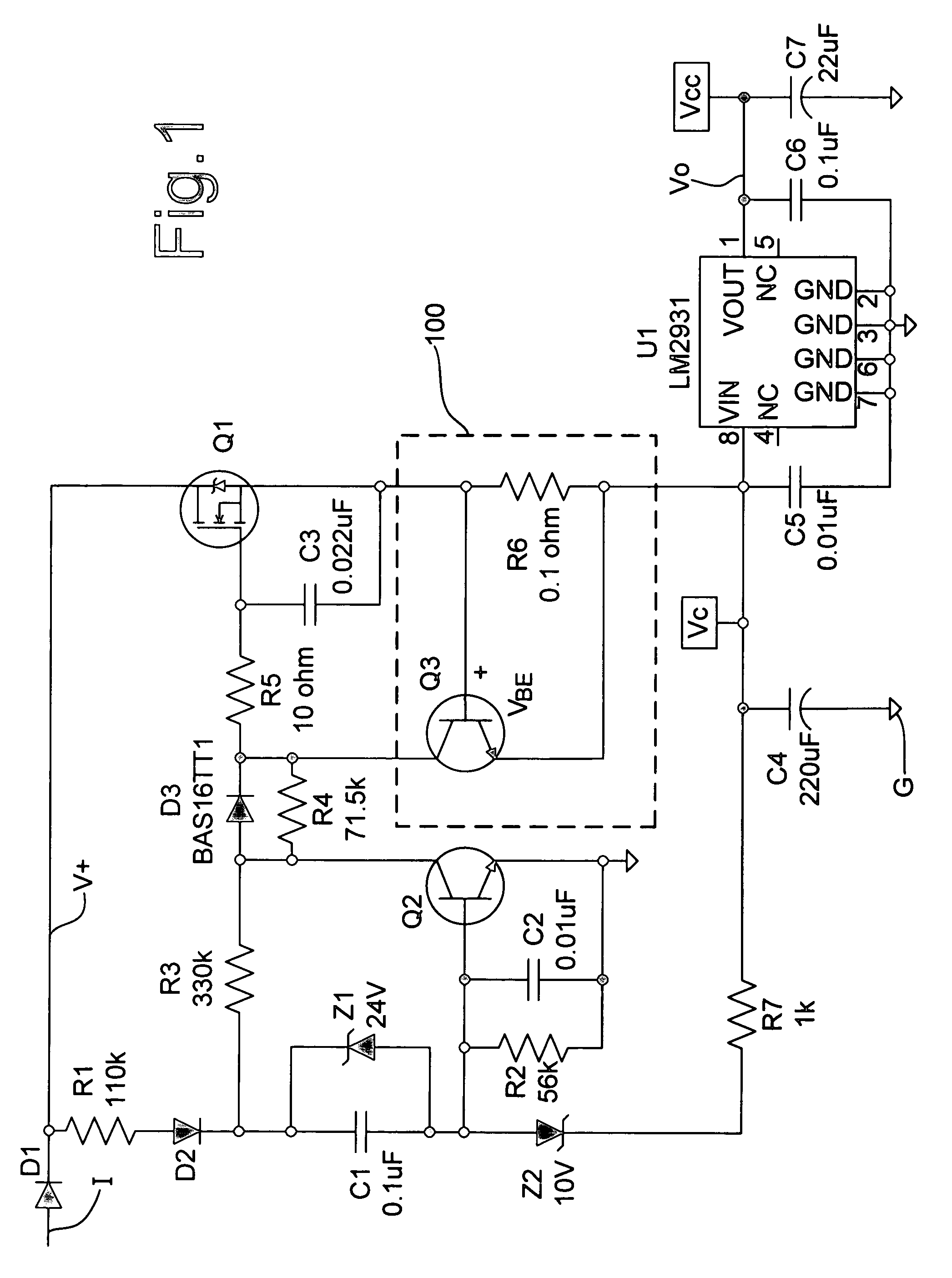DV/dt-detecting overcurrent protection circuit for power supply