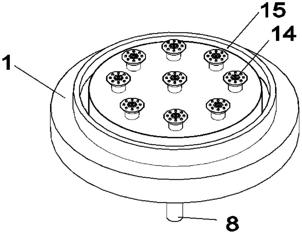 A cement test block water curing device