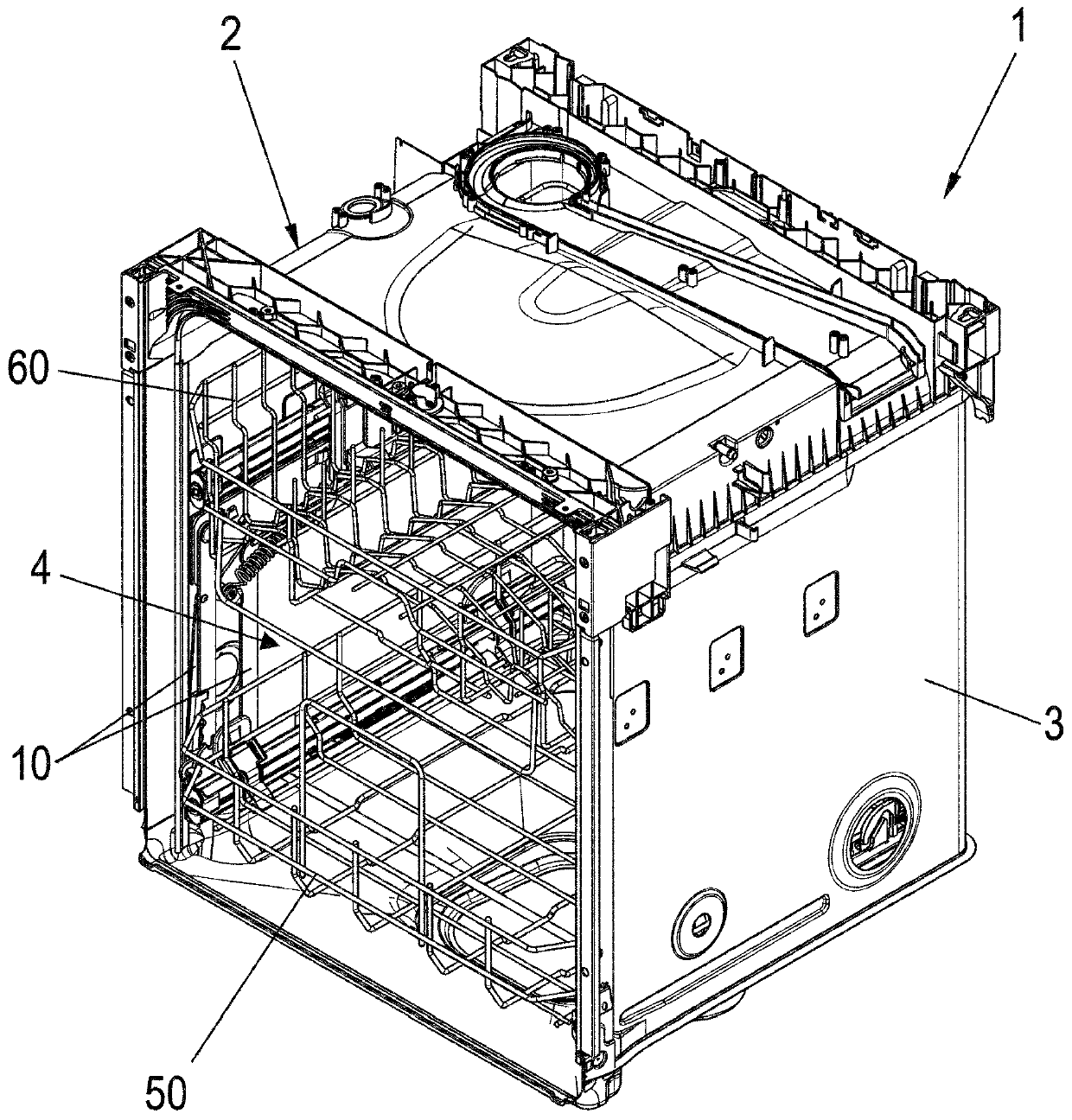 Sliding-pivoting mechanism of a shelf of a piece of furniture or of a domestic appliance, and piece of furniture or domestic appliance having such a sliding-pivoting mechanism