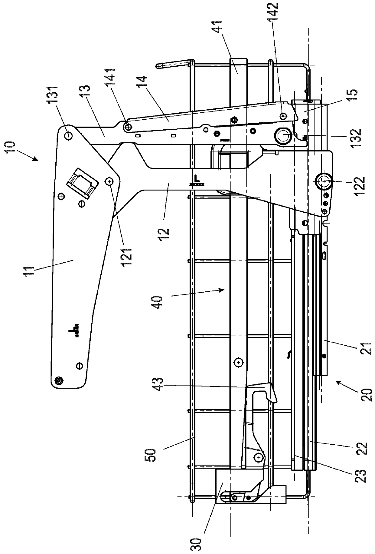 Sliding-pivoting mechanism of a shelf of a piece of furniture or of a domestic appliance, and piece of furniture or domestic appliance having such a sliding-pivoting mechanism