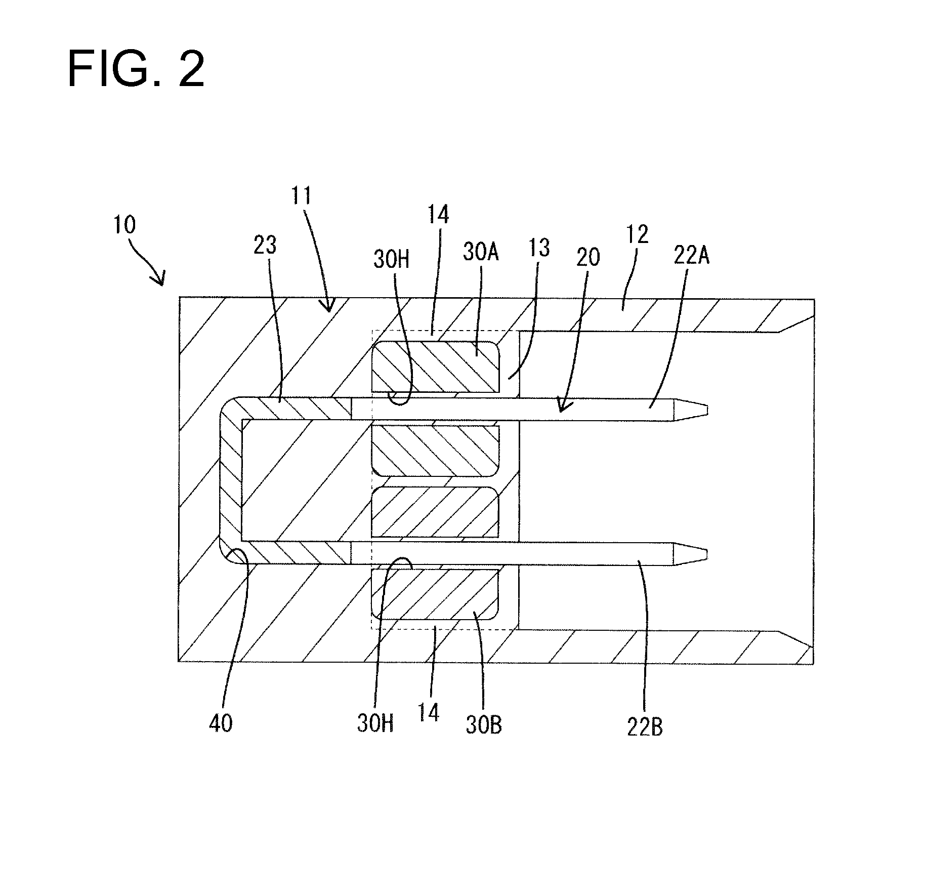 Ferrite core built-in connector