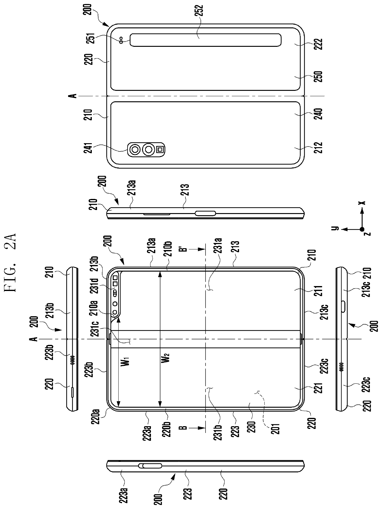 Foldable electronic device including integrated ground structure