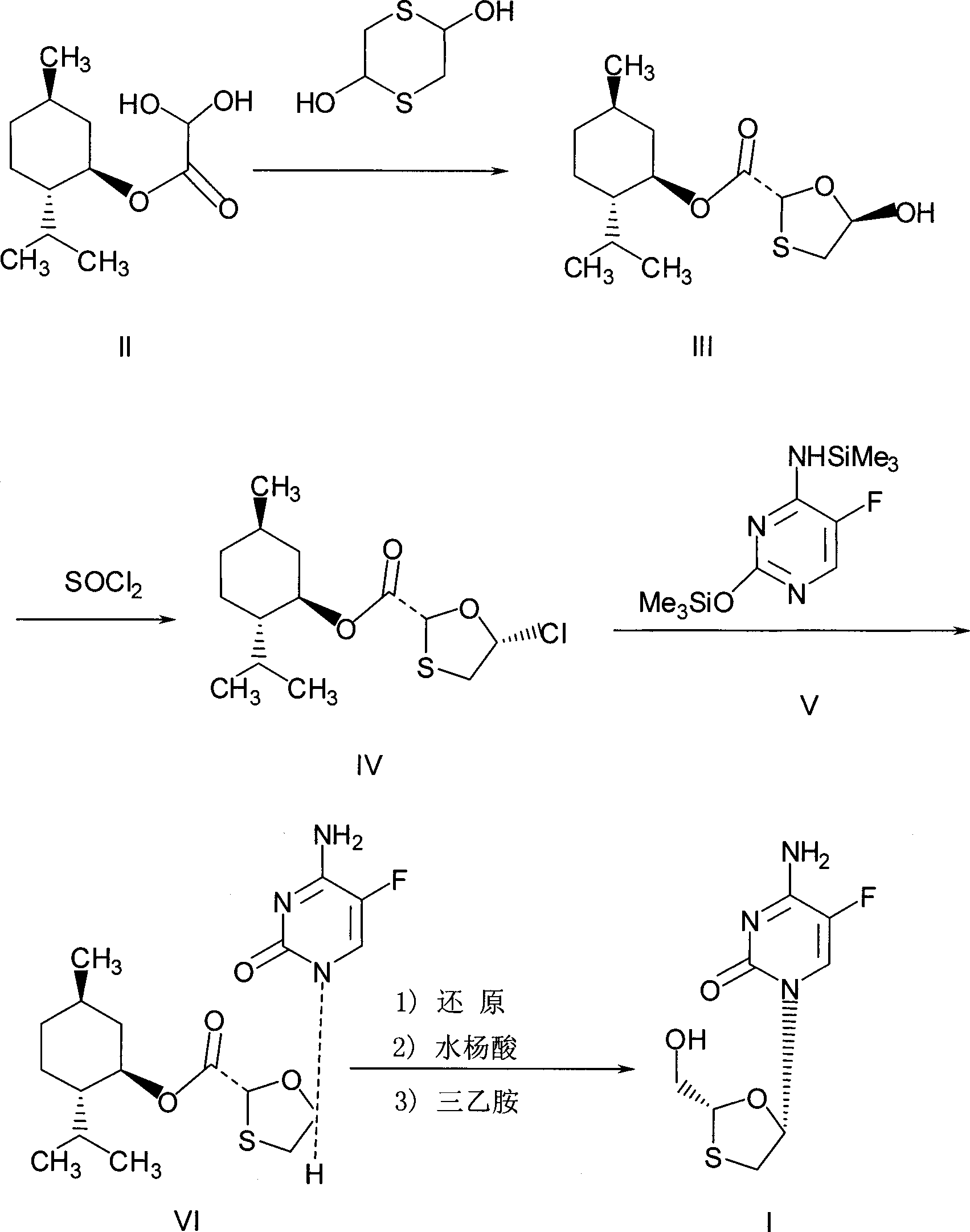 Method for synthesizing emtricitabine intermediate