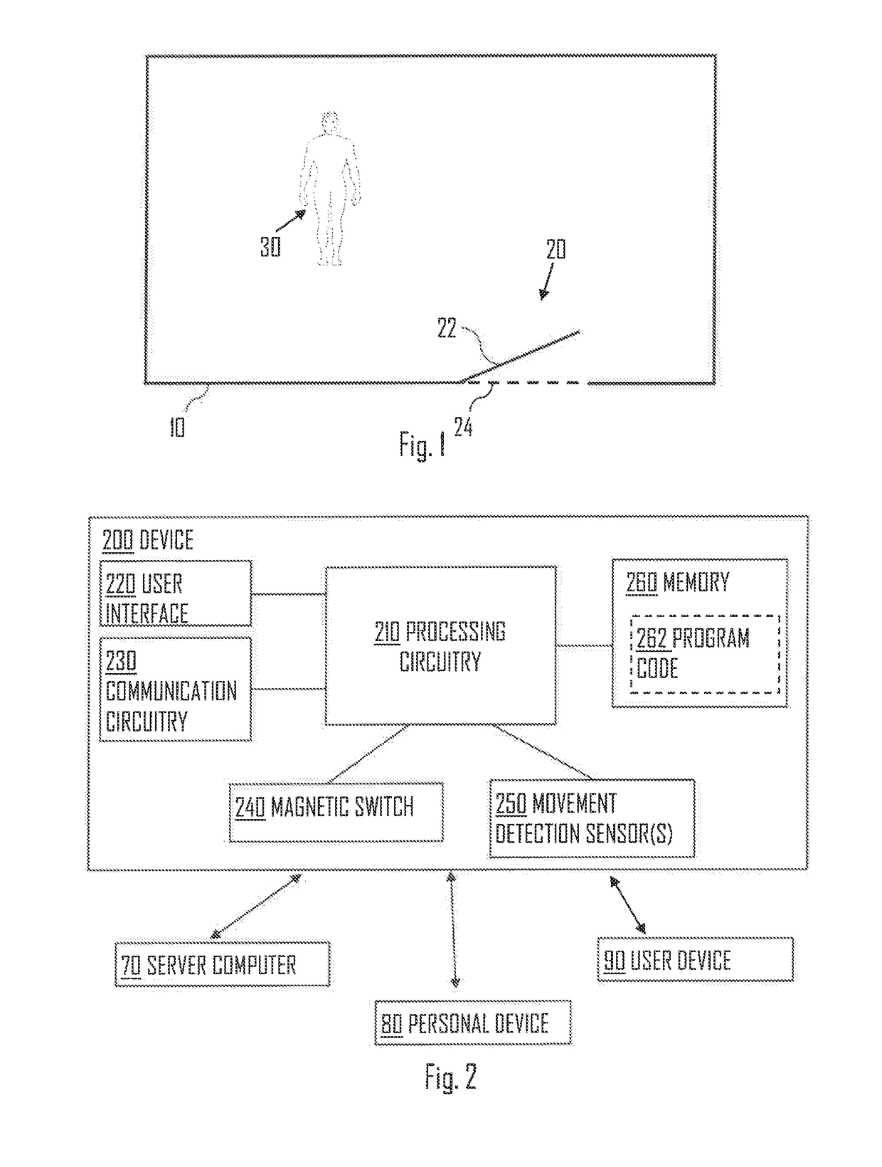 Detecting exit of a person from a room