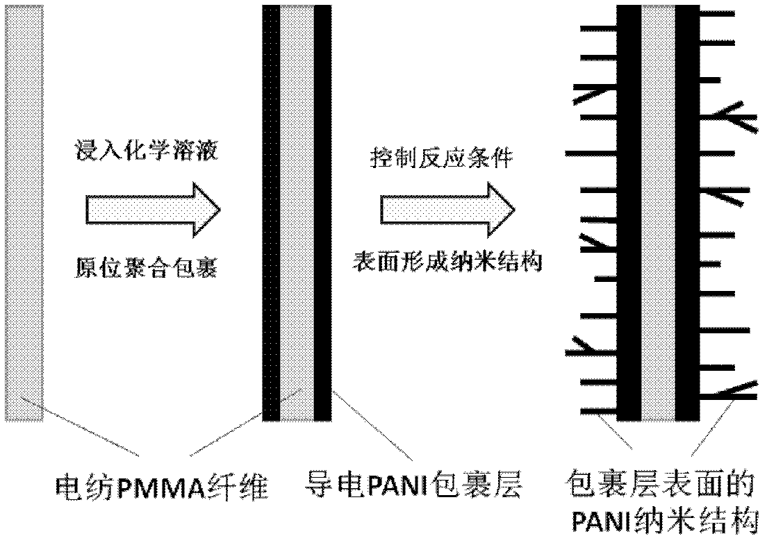 Preparation method for dendritic-nanometer-structure polyaniline air-sensitive sensor