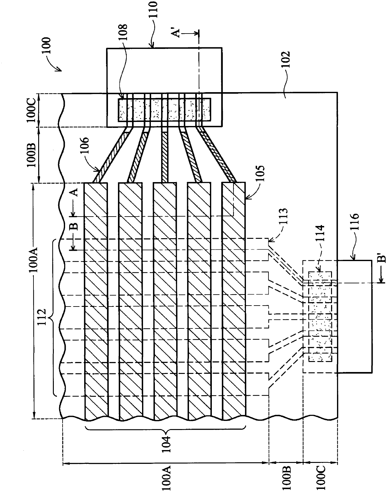 Flexible circuit board connected structure of electronic device
