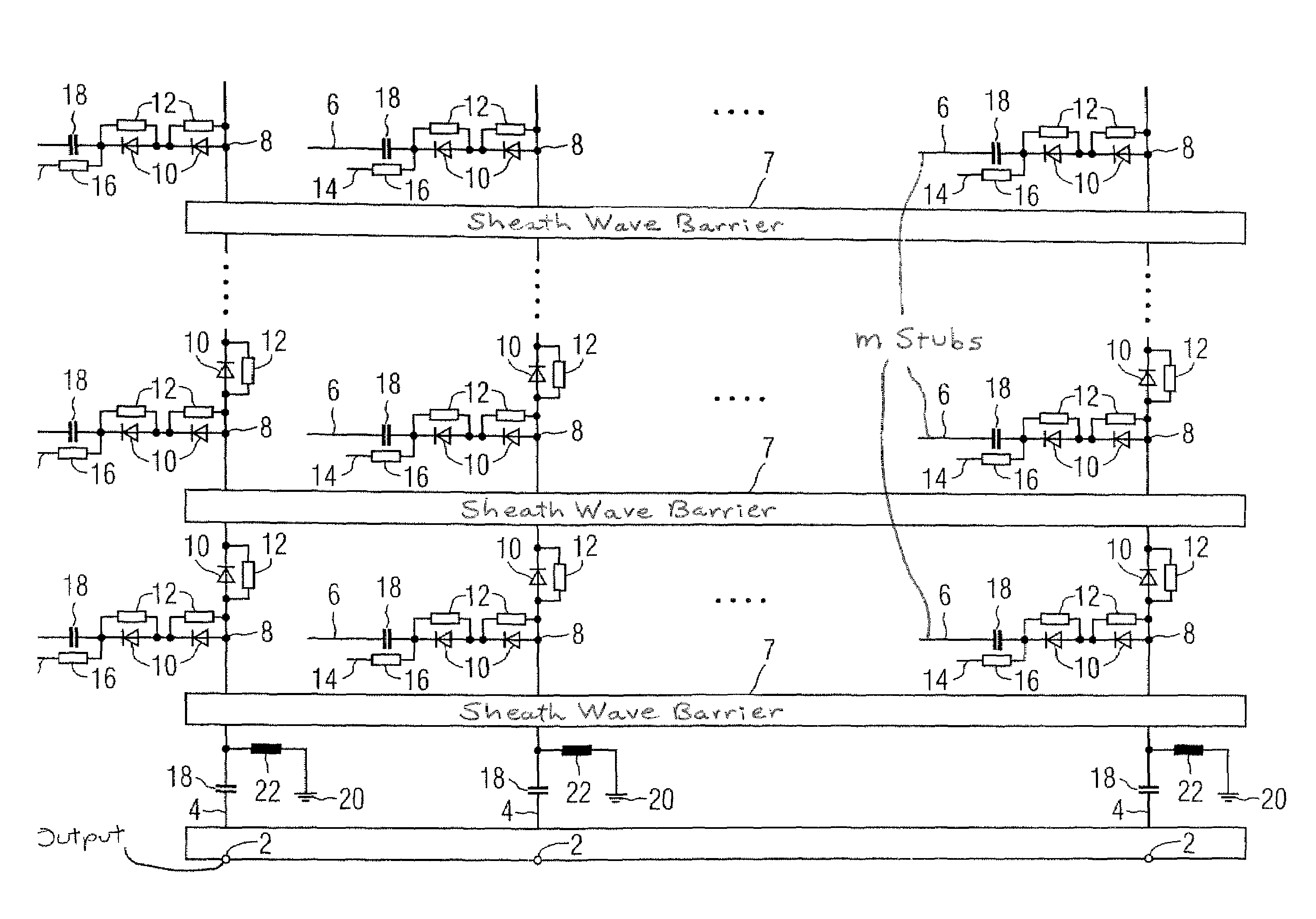 Circuit for connection of at least two signal sources with at least one signal output