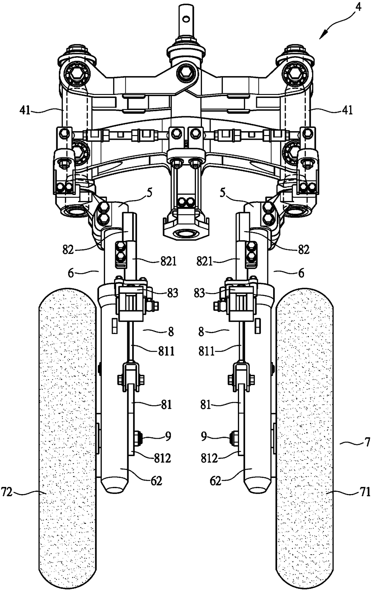 Axle travel locking device of vehicle