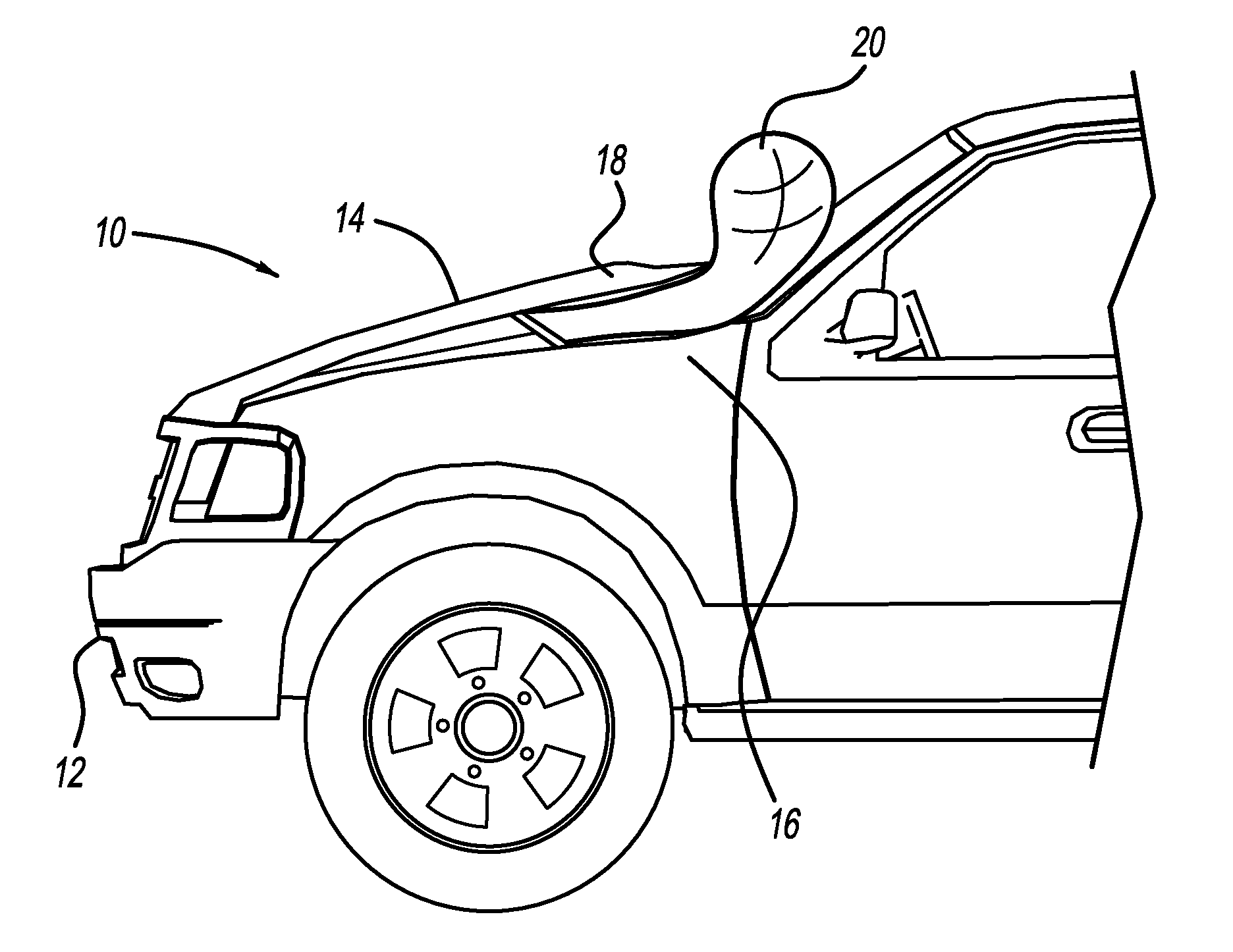 Pedestrian protection sensing system for vehicle having metal bumpers
