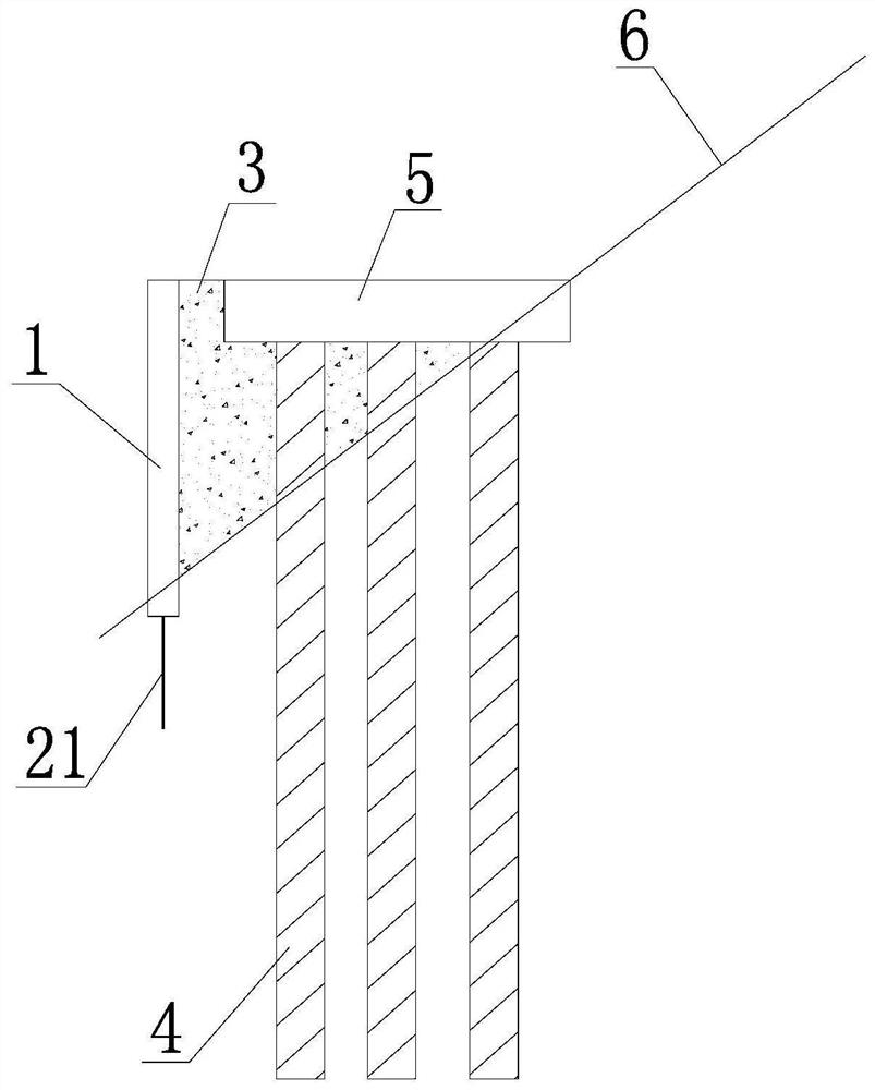 Bridge foundation protection structure for abrupt slope terrain and construction method