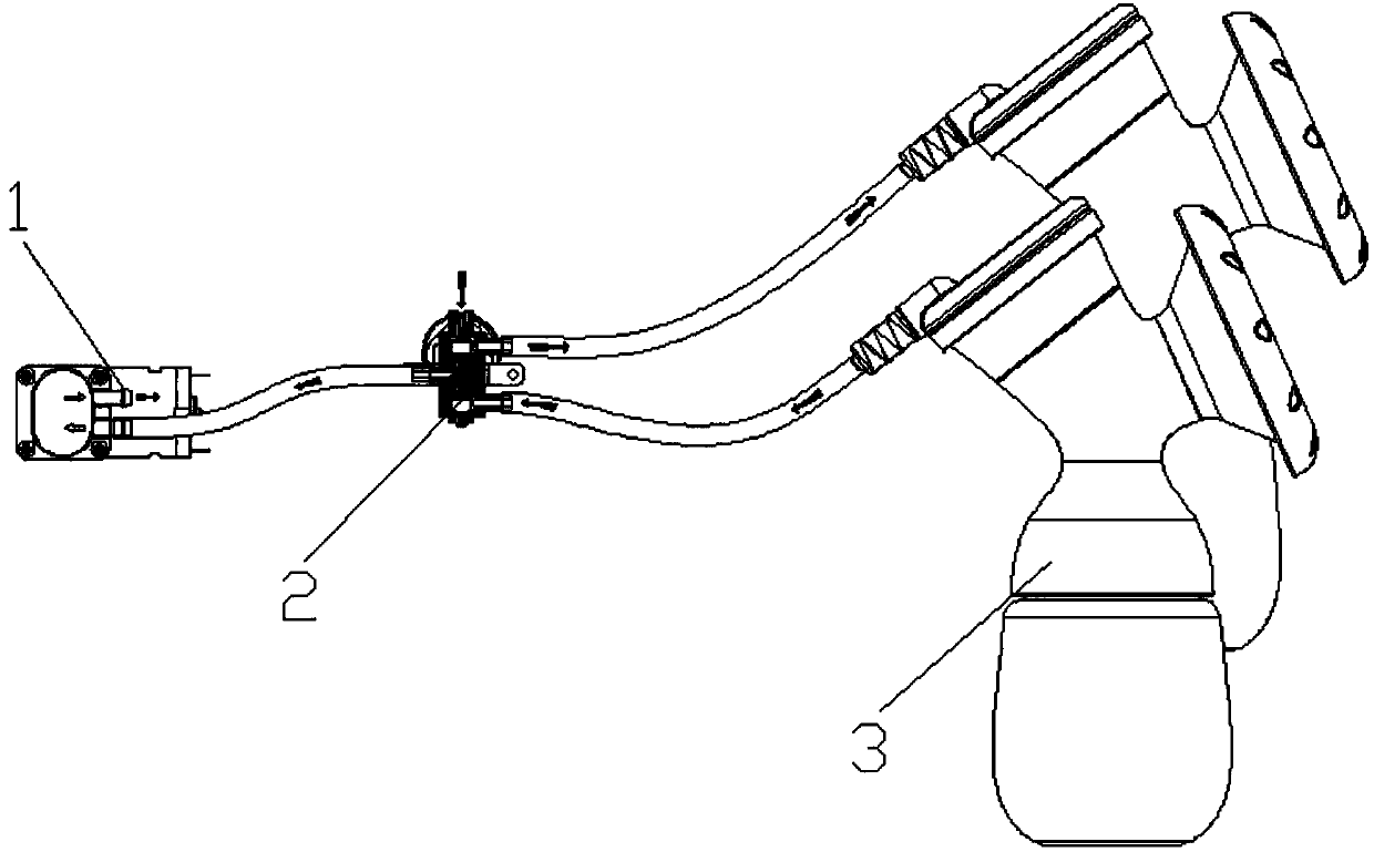 Single-air-pump dual-path breast pump