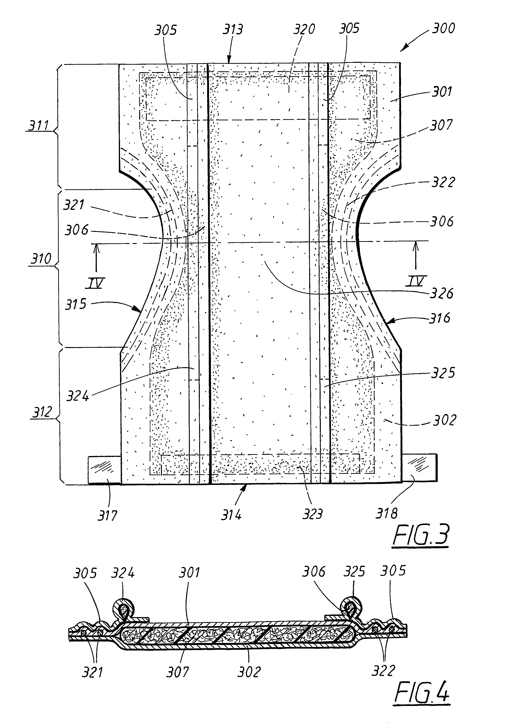 Absorbent article comprising a liquid-permeable material layer