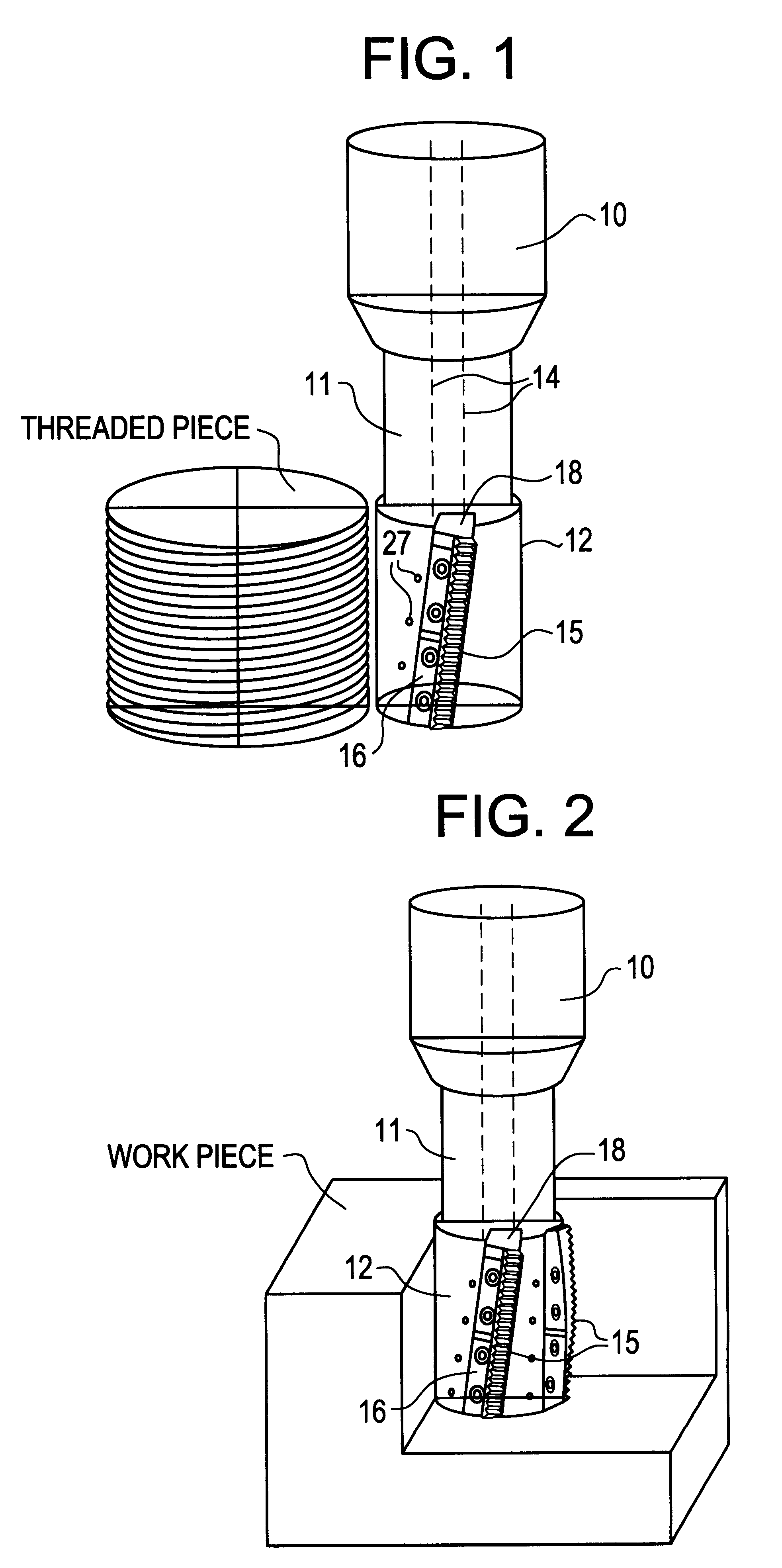 Tool with straight inserts for providing helical cutting action