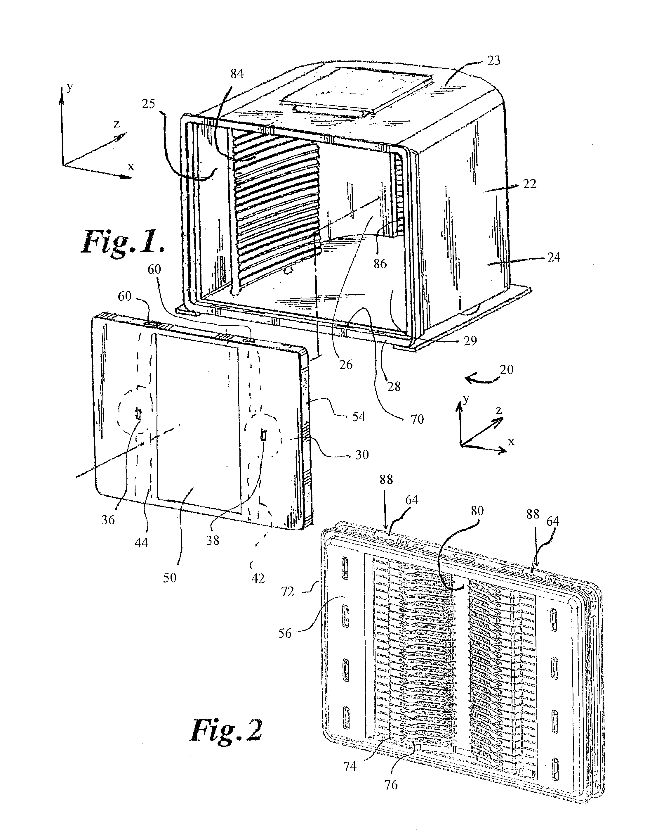 Front opening wafer container with door deflection minimization