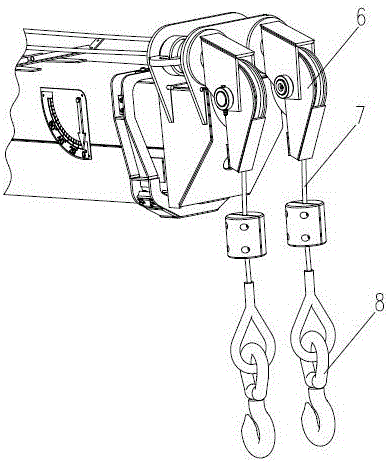 Counter weight device for lifting mechanism of obstacle removing vehicle