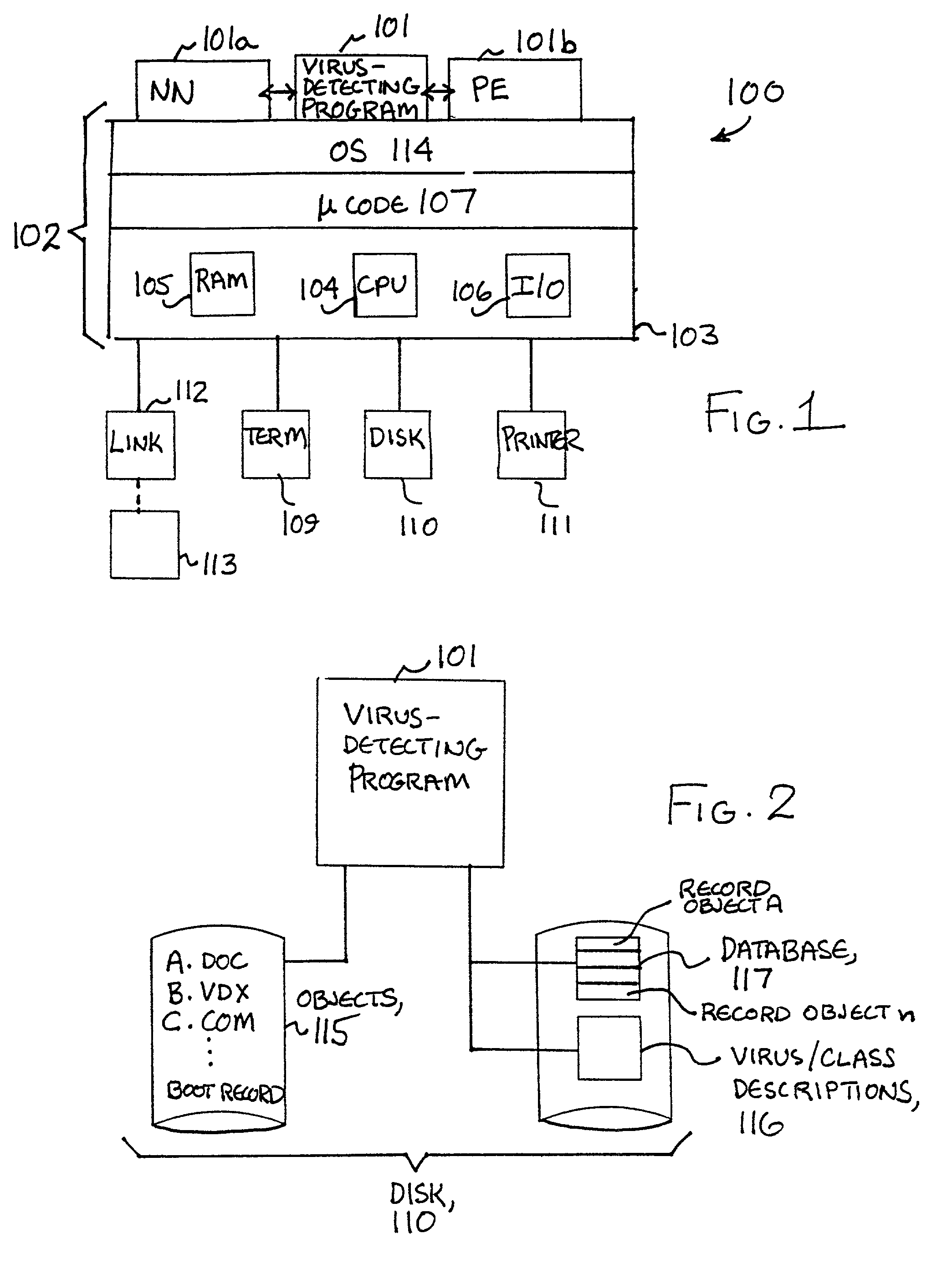 Method and apparatus for increasing virus detection speed using a database