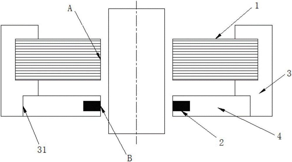 Radial magnetic bearing and sensor bracket split structure