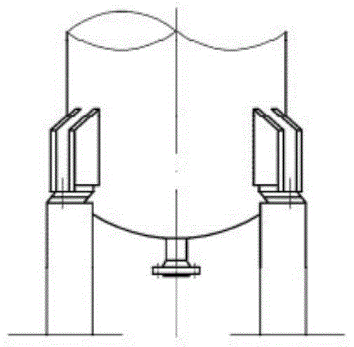 Tower body flexible support/group fixed on foundation and desorption tower device