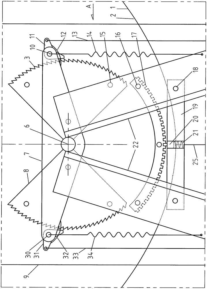 Sun tracing mechanism with reflecting mirror positioned by curved rack