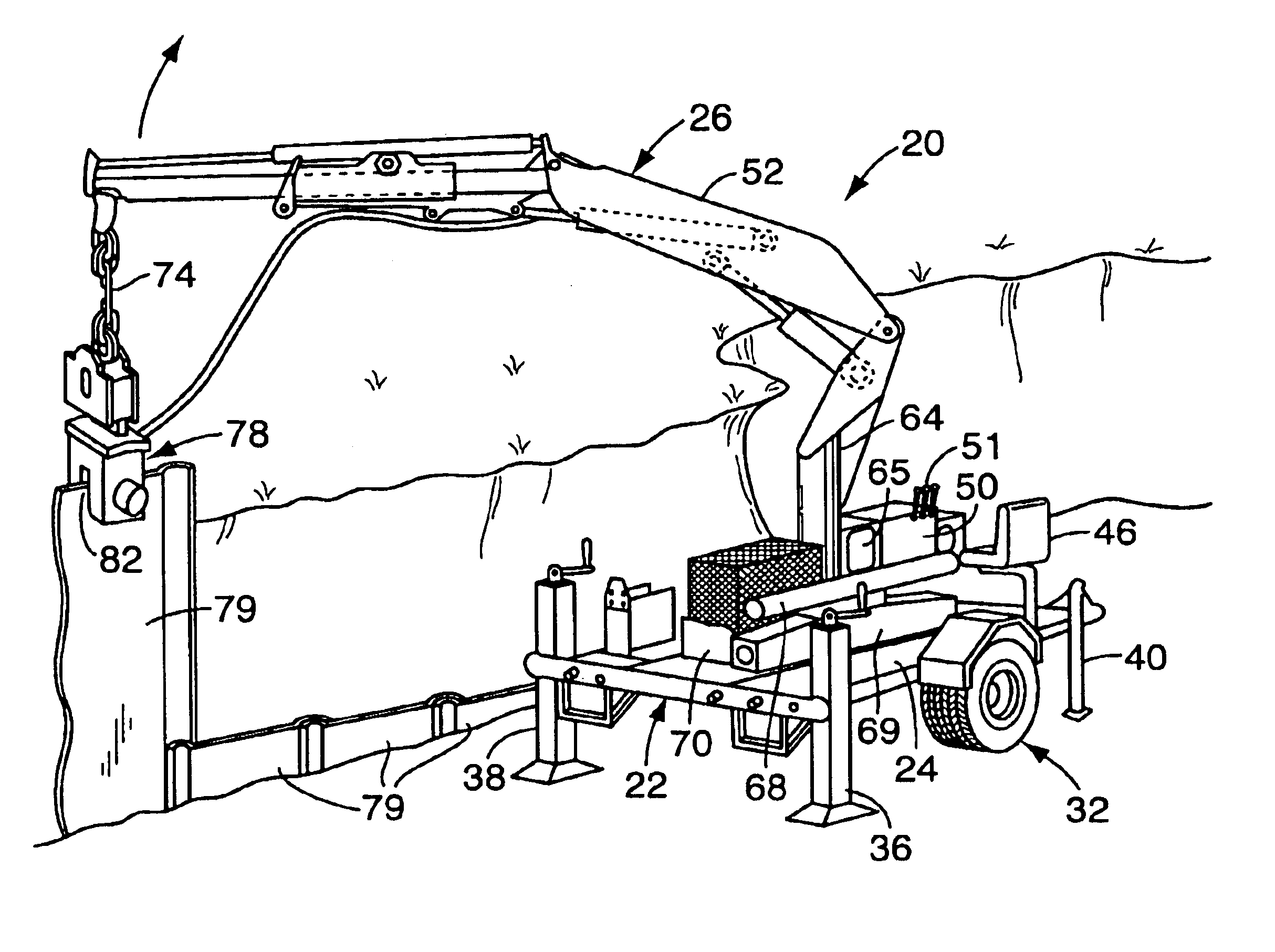 Trailer-mounted crane apparatus
